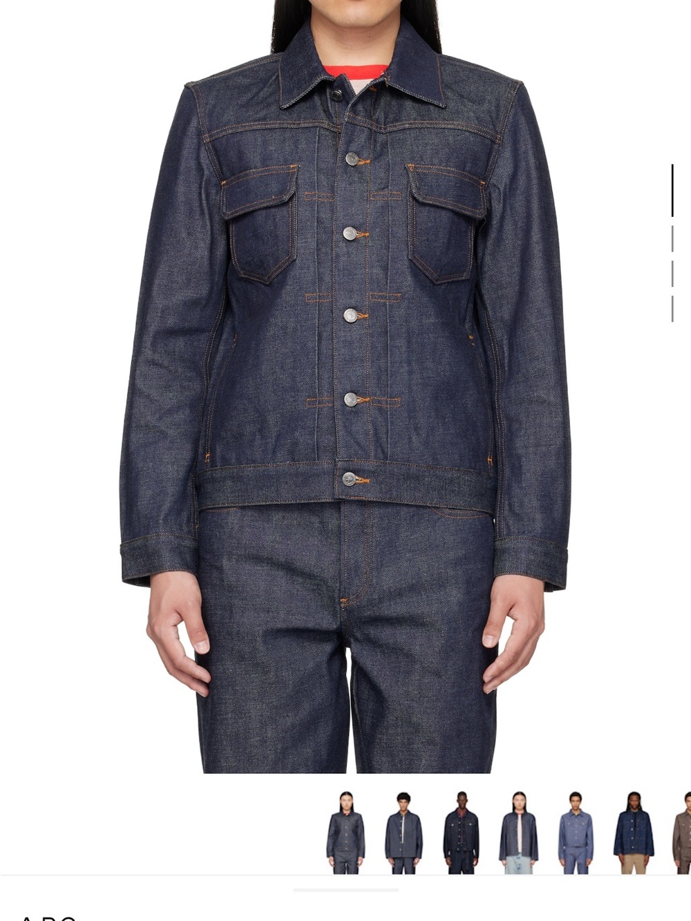 A.P.C. Dark Indigo Denim Trucker Jacket